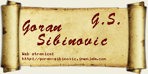 Goran Sibinović vizit kartica